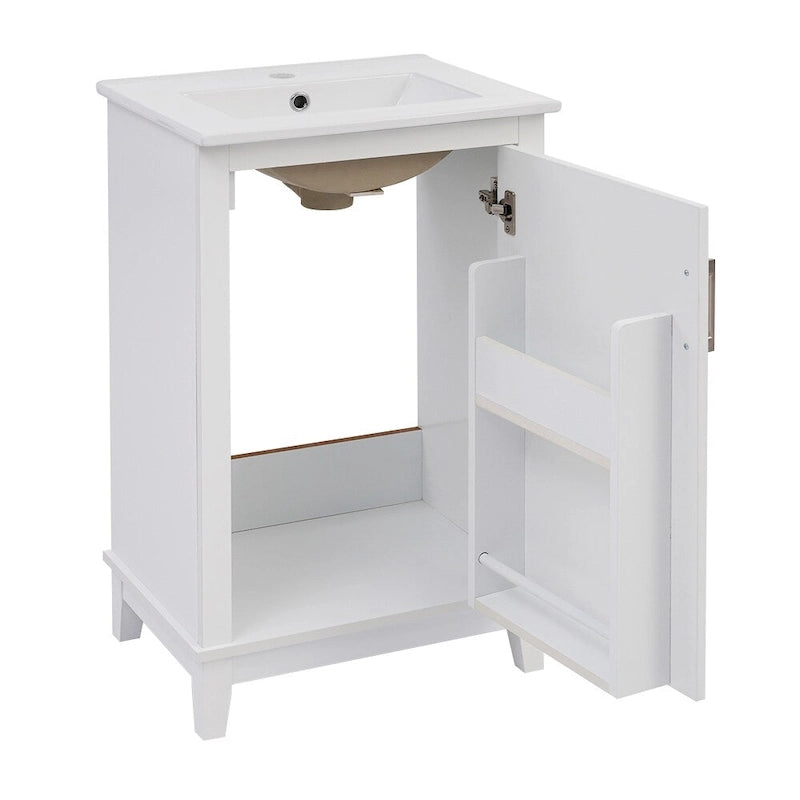Moderner 50 cm kleiner Bad-Waschtischunterschrank mit Keramikwaschbecken