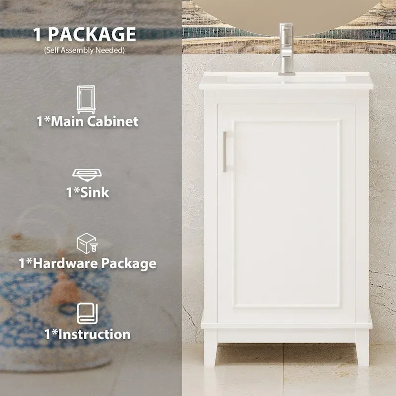 Moderner 50 cm kleiner Bad-Waschtischunterschrank mit Keramikwaschbecken